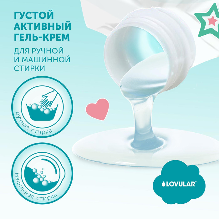 Гель-крем для стирки детского белья LOVULAR SWEET KISS 2л 11