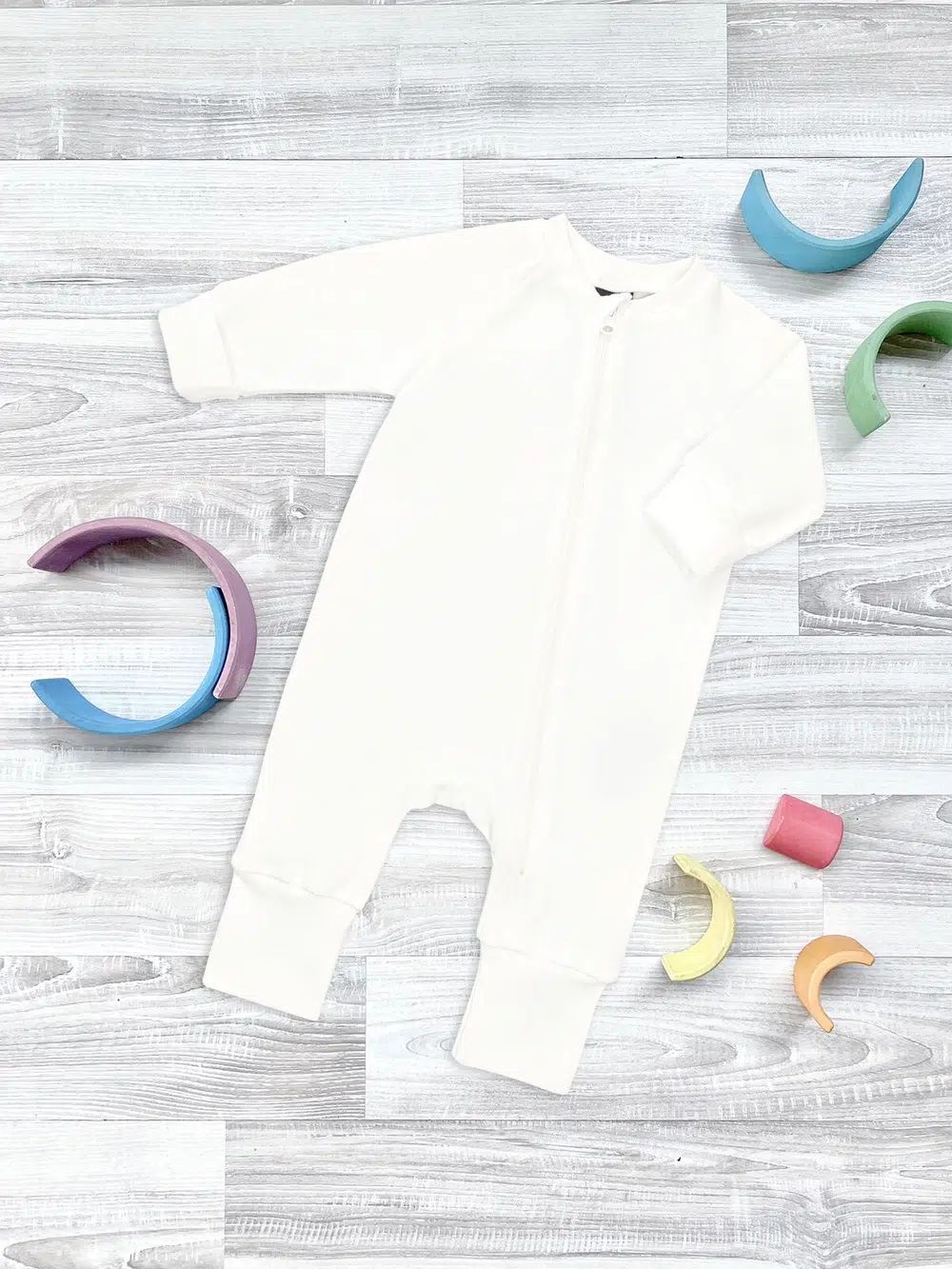 Комбинезон на манжетах Mjolk Sleep and Play Экрю, с рукавом реглан 1