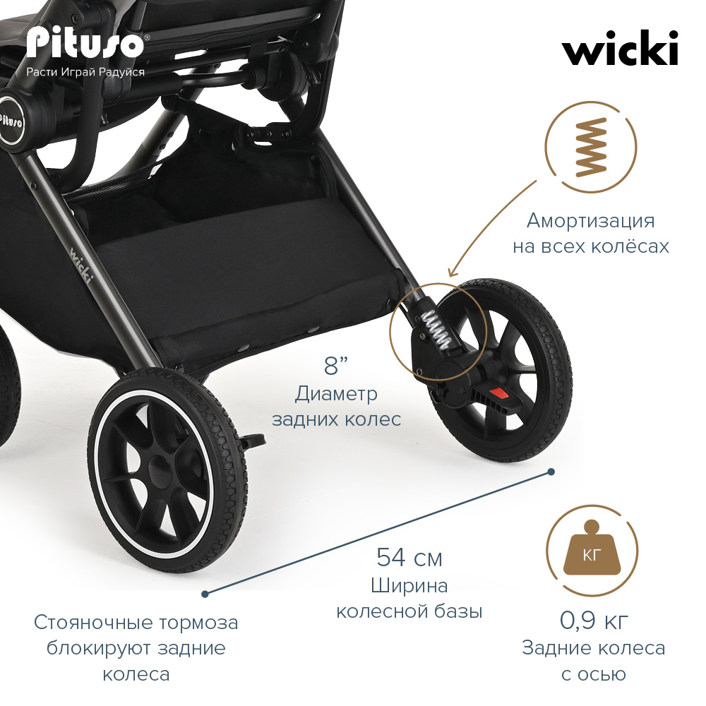 Коляска прогулочная Pituso Wicki PU 14
