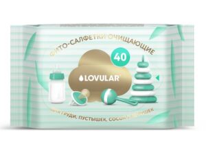Фито-салфетки влажные LOVULAR 40 шт/уп для груди, сосок, пустышек 6