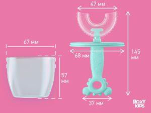 baby_toothbrush_little_crab_blue_b859e26756 Зубная щетка-массажер для детей Roxy Kids Крабик с футляром 17