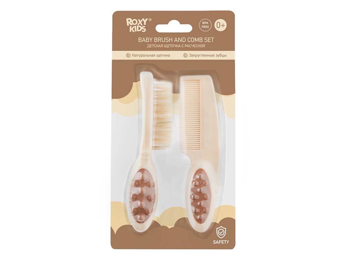 roxy_kids_detskaya_shhetochka_s_rascheskoj_rbh_001_ce2370854e Расческа-щеточка Roxy Kids детская с гребешком, ворс из натуральной щетины 7