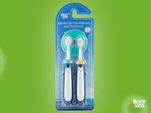 baby_toothbrush_penguin_blue_yellow_5863019f24 Щетка зубная для детей Roxy Kids Пингвин ультрамягкая 10000 щетинок, 2шт. 20