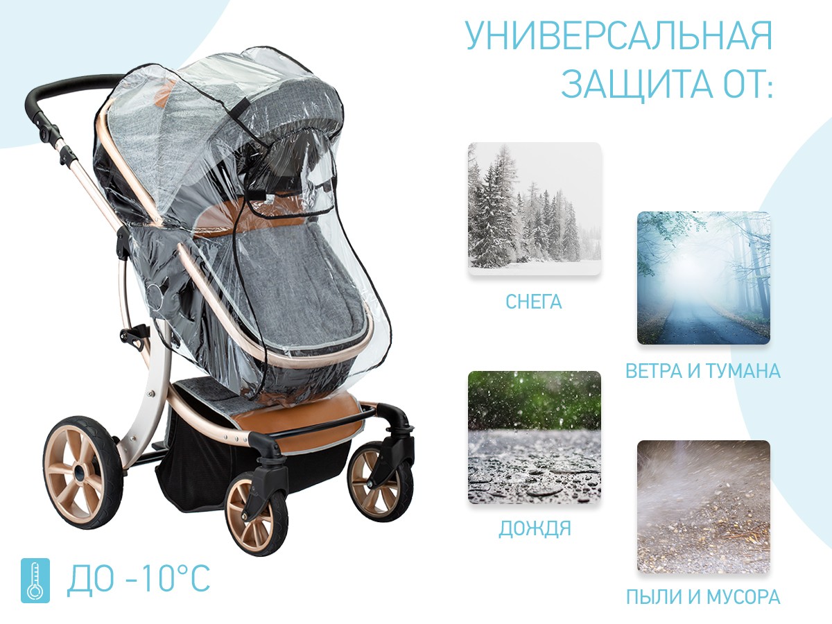 Дождевик Roxy Kids на коляску универсальный в сумке 2