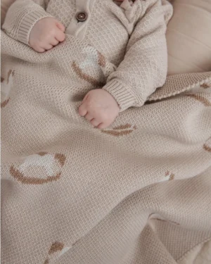 2 (39) Плед детский Loomknits Топленое молоко (80x120) лошадки 7