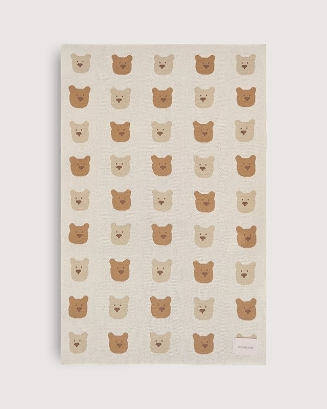 4 (18) Плед детский Loomknits Экрю с медведем LW5260 2