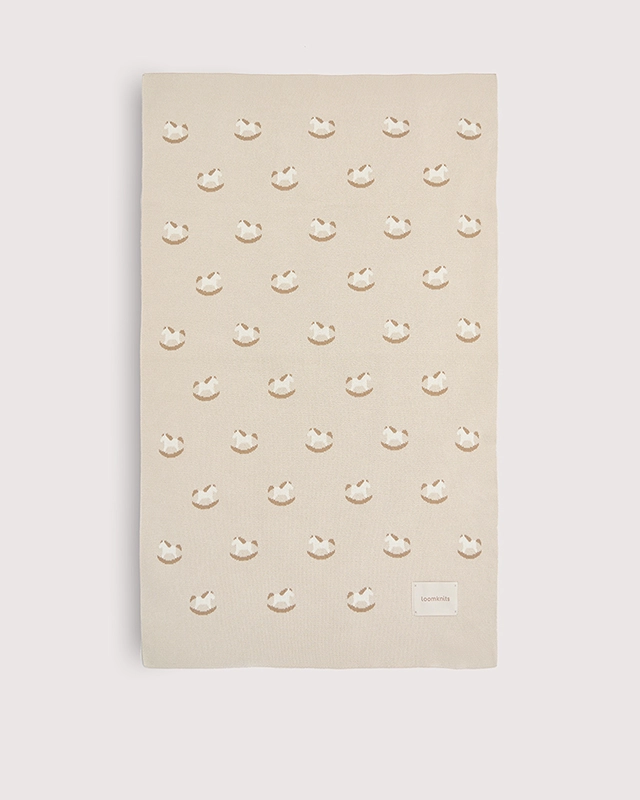 LW235002_2 Плед детский Loomknits Топленое молоко (80x120) лошадки 2