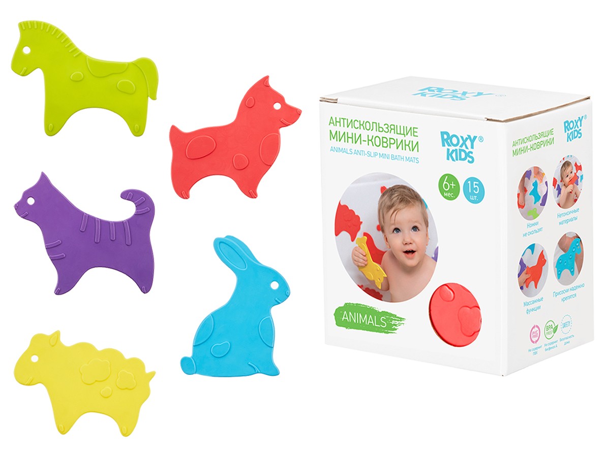 Набор игрушек для ванны Roxy Kids мини-коврики 15шт. 1