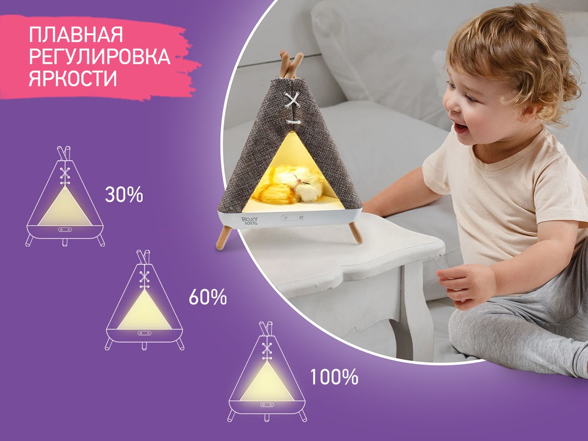 Ночник Roxy Kids Вигвам с котёнком 5