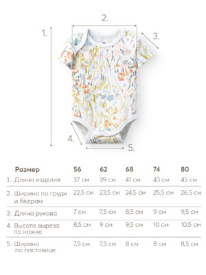 Боди детское Happy Baby (набор 3 шт.) flowers 44