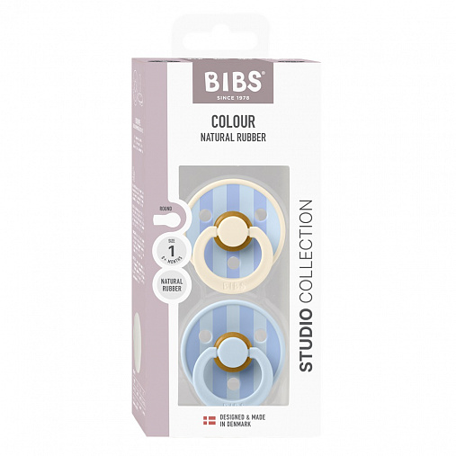11022103_BIBS_Studio_COLOUR_PACK_Rnd_Latex_S1_Block_BabyBlueDustyBlueMix_3 (1) Набор пустышек латексных BIBS Studio Colour, 2 шт. - Block, 0+ мес. 3