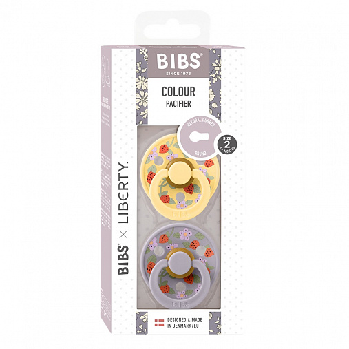 Набор пустышек латексных BIBS Liberty Colour, 2 шт. - Strawberries , 0+ мес. 2