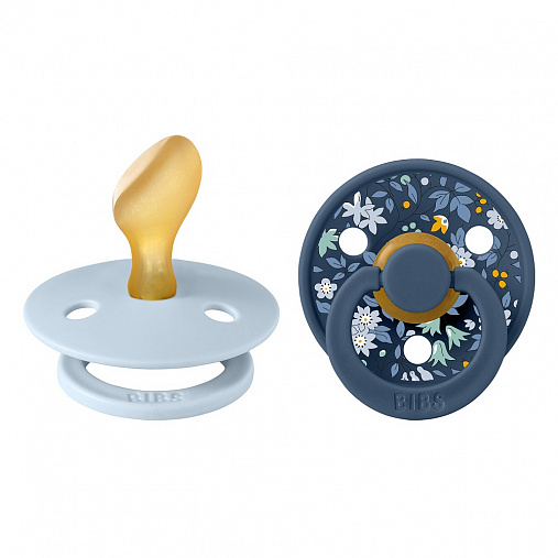 221112102_BIBSxLIBERTY_COLOUR_PACK_Ana_Latex_S2_ChamomileLawn_BabyBlueMix_2 Набор пустышек латексных BIBS Liberty Colour Symm, 2 шт. - Chamomile Lawn, 0+ мес. 1