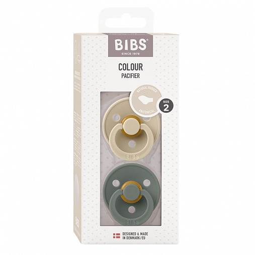 Набор пустышек латексных BIBS Colour Anatomical, 2 шт. 0+ мес. 2