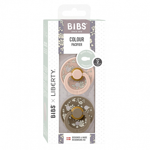 Набор пустышек латексных BIBS Liberty Colour Anatomical, 2 шт. - Eloise, 0+ мес. 2
