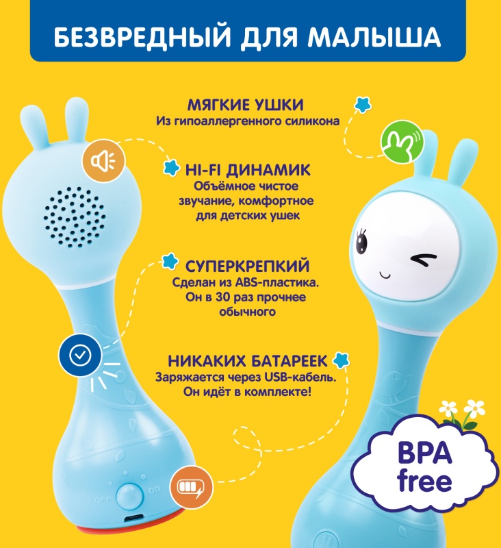 Игрушка музыкальная Умный зайка Alilo R1 Синий трактор 6