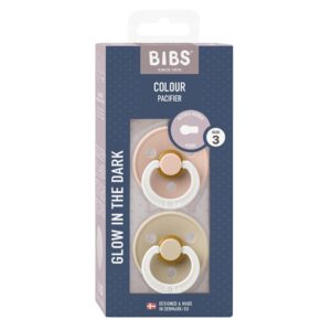 Набор пустышек латексных ночных BIBS Colour Glow, 2шт 18+ мес. 8 blush vanilla