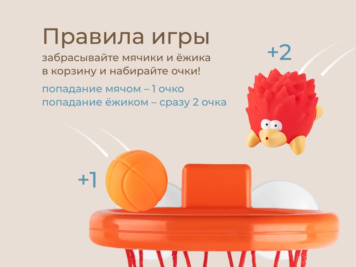 Игрушка для ванной Roxy Kids Баскетбол 4 мяча 9 игра для ванной баскетбол