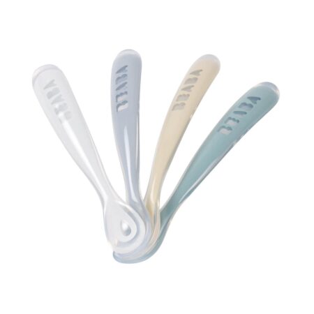 Набор из четырех силиконовых ложек Beaba в блистерной упаковке 4М+ SET 4 1AGE SILI SPOON