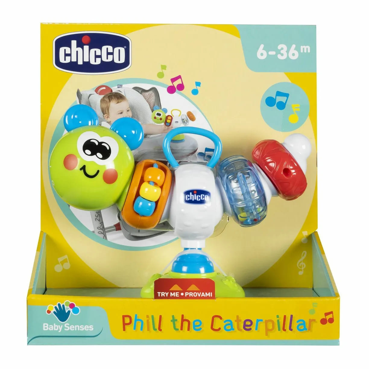 Игрушка Chicco для стульчика для кормления "Гусеница" 2 Игрушка Chicco для стульчика для кормления Гусеница