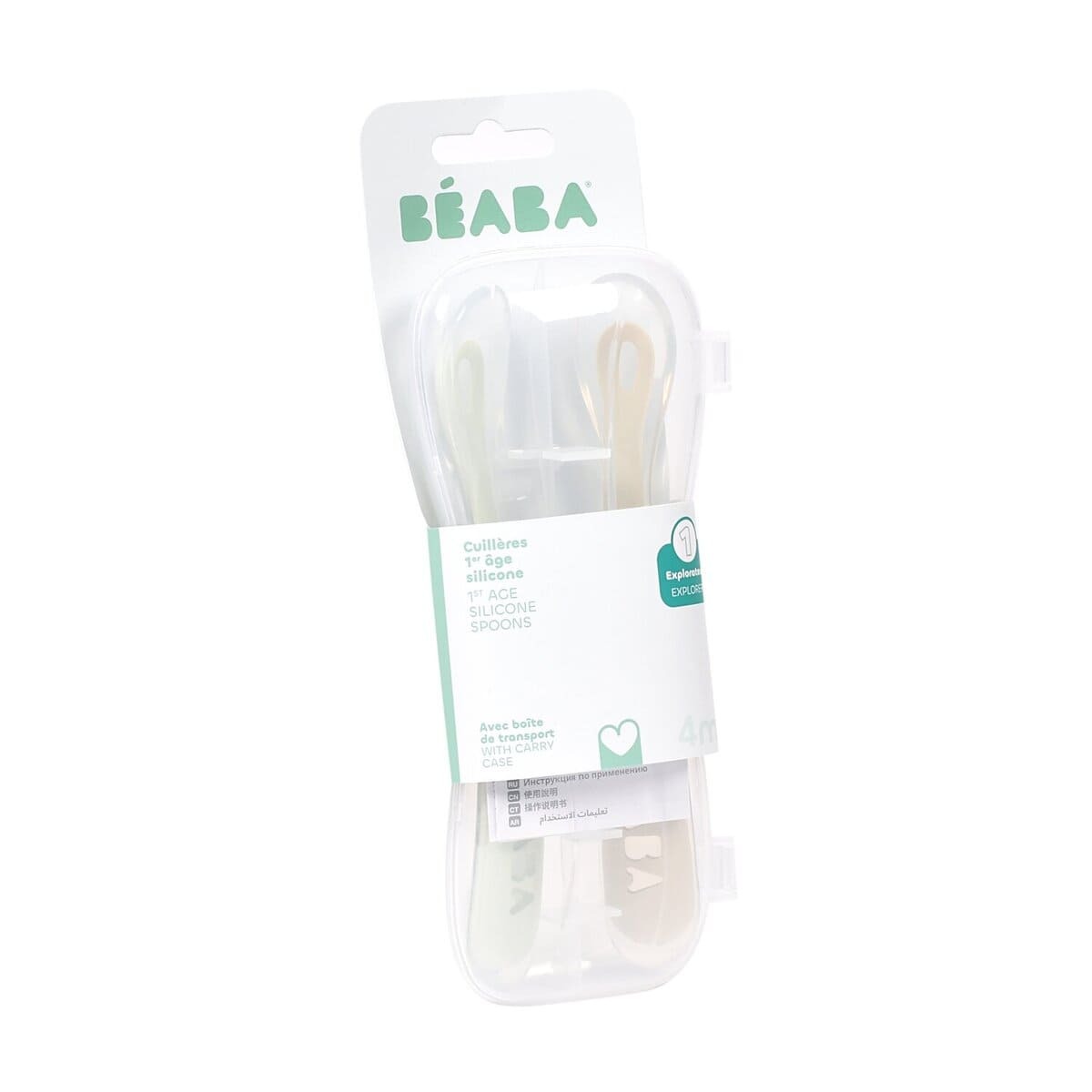 Набор из двух силиконовых ложек Beaba 4М+ с боксом для хранения SET 2 1AGE SILIC SPOON+BOX CLA 2 Набор из двух силиконовых ложек Beaba 4М+ с боксом для хранения SET 2 1AGE SILIC SPOON+BOX CLA