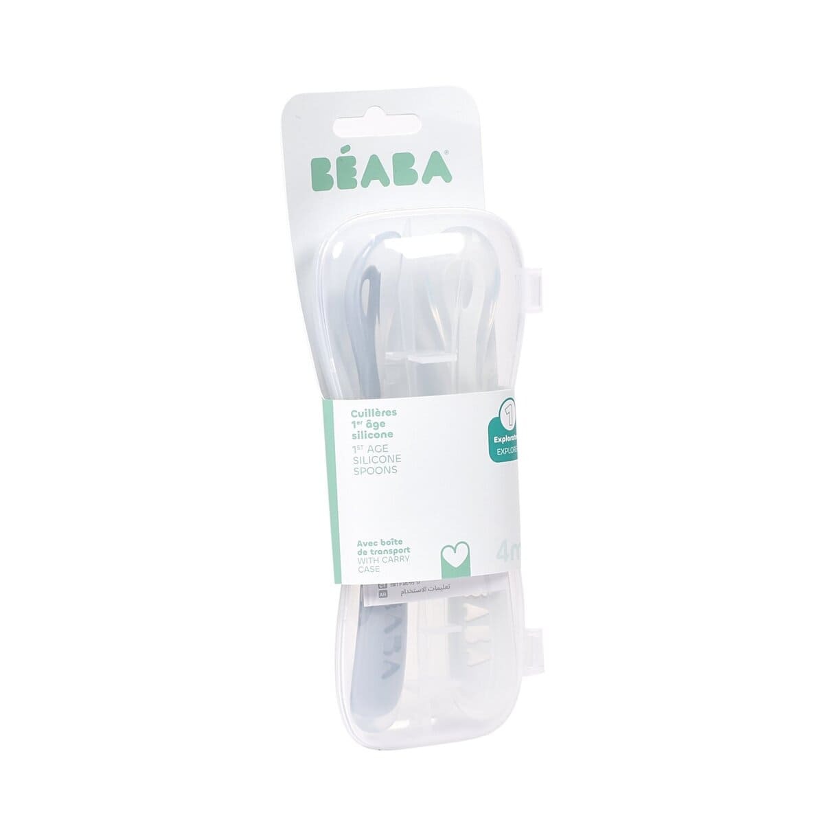 Набор из двух силиконовых ложек Beaba 4М+ с боксом для хранения SET 2 1AGE SILIC SPOON+BOX PEB 3 Набор из двух силиконовых ложек Beaba 4М+ с боксом для хранения SET 2 1AGE SILIC SPOON+BOX PEB