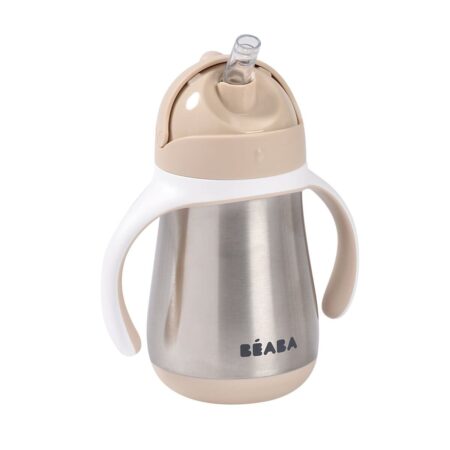Поильник термос Beaba 250 мл.ST STEEL STRAW CUP