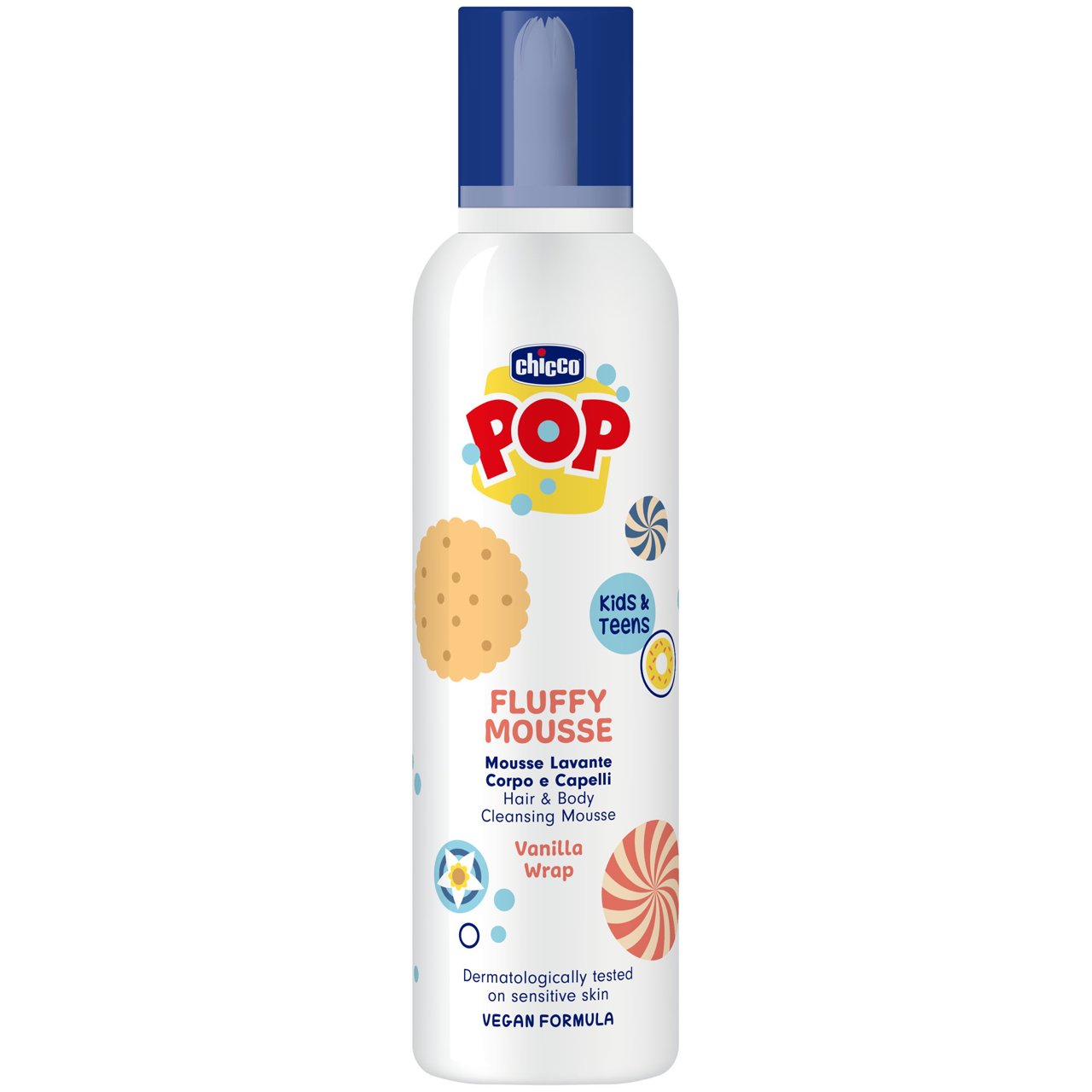 Мусс для волос и тела Chicco POP очищающий, 200мл, 3г+ 1 Мусс для волос и тела Chicco POP очищающий, 200мл, 3г+