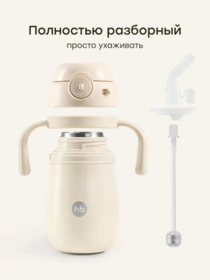 Термопоильник-непроливайка Happy Baby с трубочкой и ручками, 300 мл 12 Термопоильник-непроливайка Happy Baby с трубочкой и ручками, 300 мл