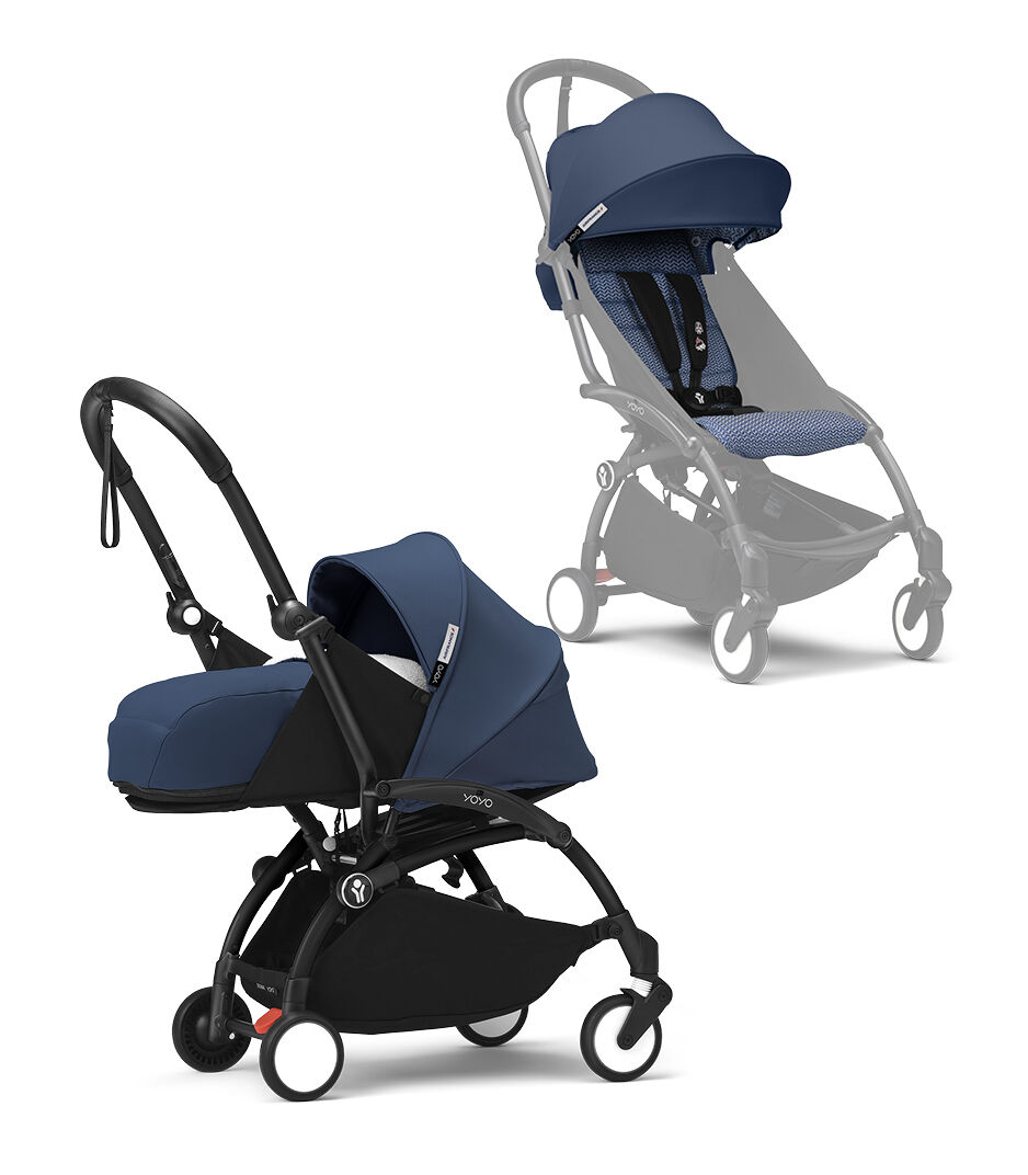 Коляска 2в1 Stokke YOYO3 люлька NP pack черная рама