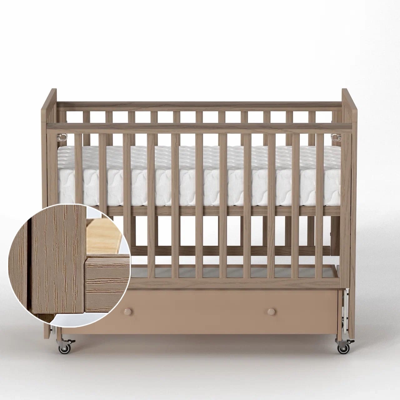 Кроватка Antemi Classic Sleep Premium с маятником и ящиком 120*60 4 Кроватка Antemi Classic Sleep Premium с маятником и ящиком 12060